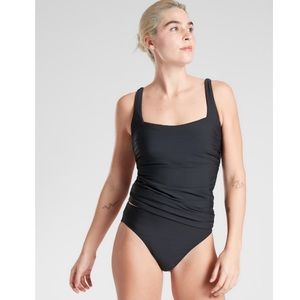NWT Athleta Square Neck Bra Cup Tankini | Black
